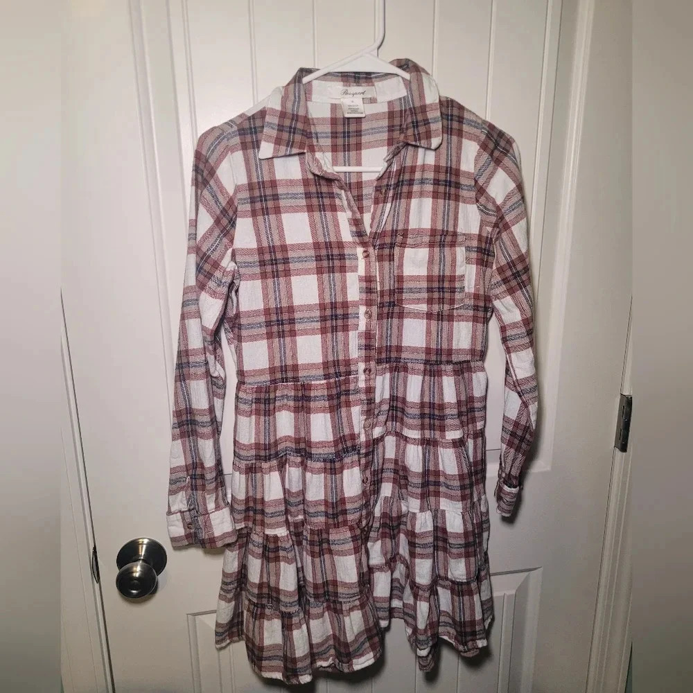 Passport flannel shirt dress size medium 100% cotton